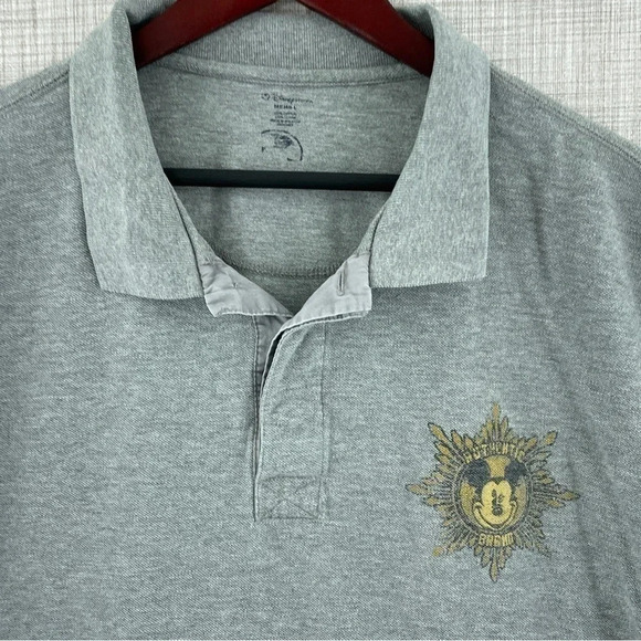 Disney Store mens Large mickey Polo Shirt gray 0116 - Picture 3 of 9